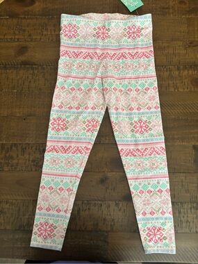 Cynthia Rowley Pink and Mint Fair Isle Girls' Leggings #9